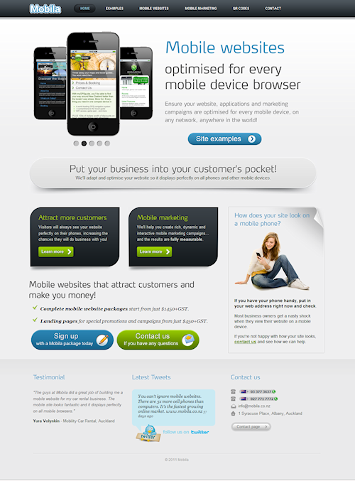 Mobila - mobile websites optimised to every mobile device browser Mobila - mobile websites optimised to every mobile device browser