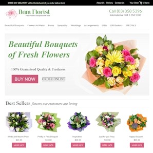 Ilam Florist website design